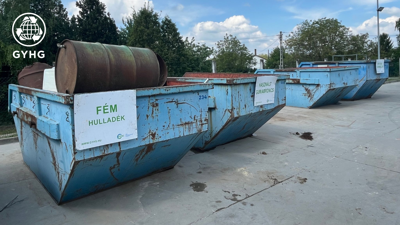 Hulladékudvar, konténerek